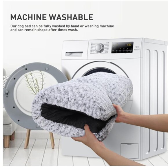 KSIIA Washable Dog Bed Deluxe Plush 18' x 23' - Picture 6 of 10